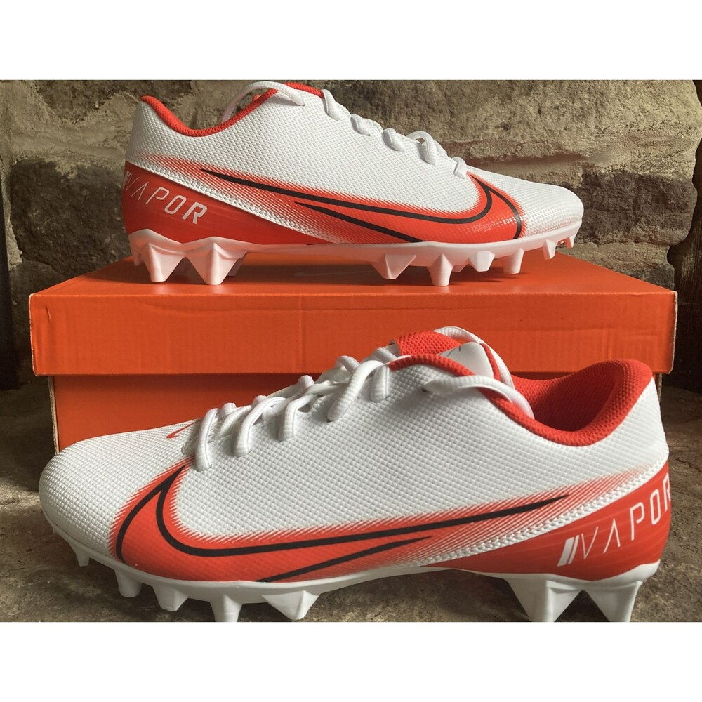 Nike Vapor Edge Varsity Football Cleats White Orange Size 9 CI4756-104 New